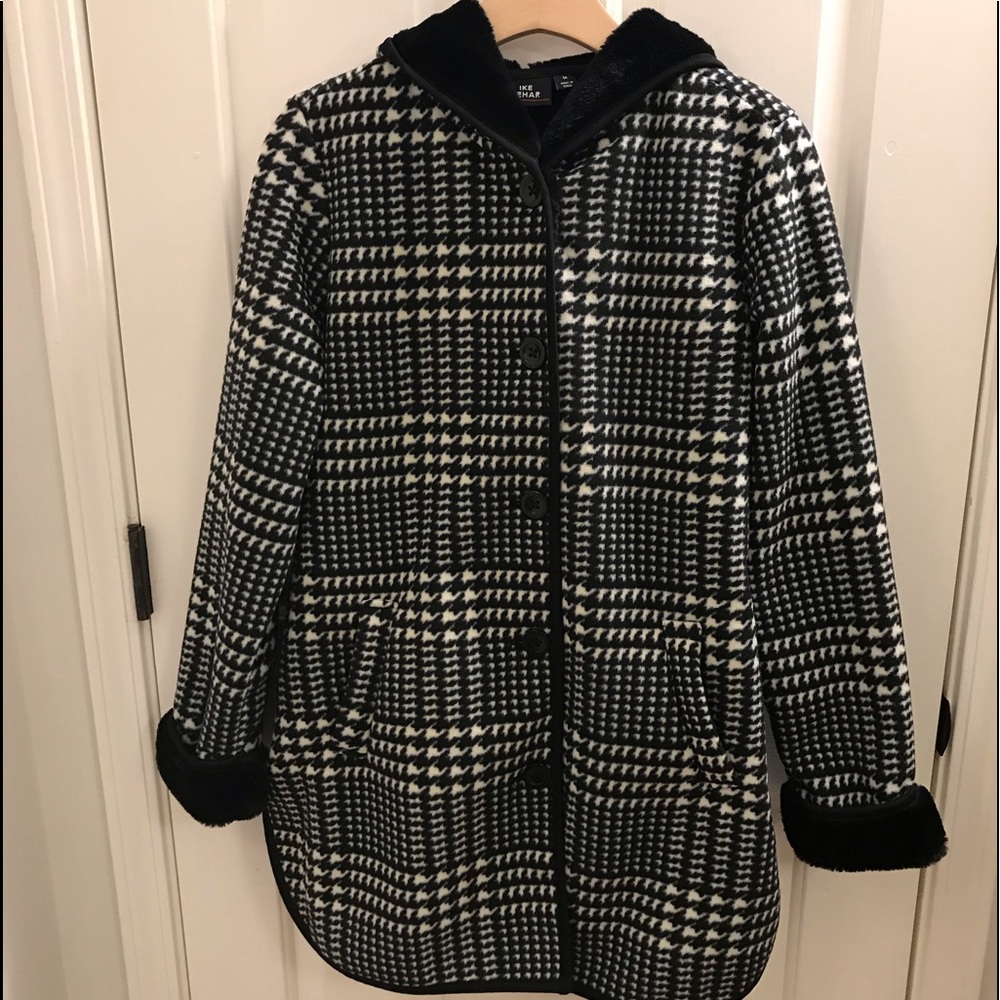 Ike Behar Hooded Jacket Faux Coat